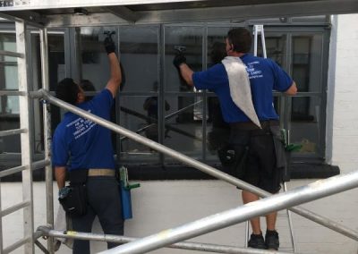Window cleaners at work