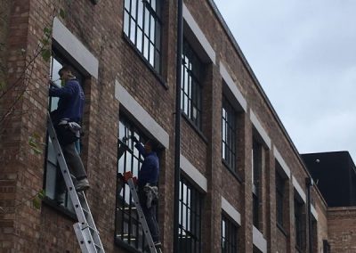 Window cleaners at work
